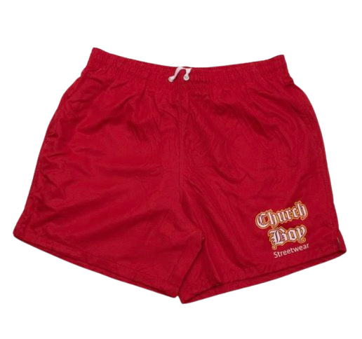 Church Boy Red Nylon Short